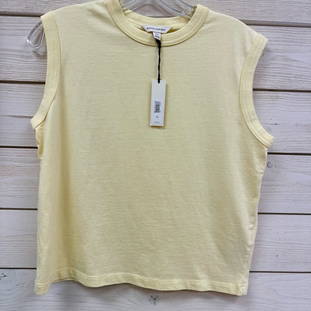 BANANA REPUBLIC Sleeveless Muscle Tank Top – XS – Pale Yellow - Picture 2 of 6
